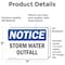 Signmission Storm Water Outfall, 7 in W x Rectangle, Vinyl Decal OS-2PACK-NS-D-57-L-18499 - alternate 2